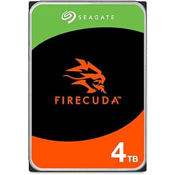 Seagate FireCuda 4TB Internal Hard Drive HDD, 3.5 Inch, 7200 rpm, CMR, 256 MB Cache, SATA 6 GB/s, Silver, including FFP, Model No.: ST4000DXZ05.