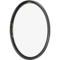 B+W Protective Filter, Clear Filter 007 MRC Basic 77 mm (16x Hardened, Professional), 1101261, Black