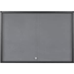 Bi-Office Exhibit Extra Pinable Display Case 8xA4 Grey Felt Surface Glass Door Aluminium Frame Anthracite