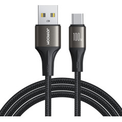 Light-Speed sērijas USB-A — USB-C ātras pārsūtīšanas kabelis 100 W 1,2 m melns