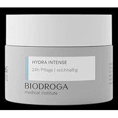 Biodroga Hydra Intense Rich 24-Hour Care 50 ml - Face Care Cream with Hyaluronic Face Moisturiser Moisture Boost