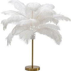 Kare Designer Table Lamp Feather Palm 60 cm White Desk Lamp Bedside Lamp Decorative Lamp Table Lamp Bulb Not Included