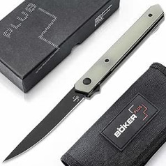 BÖKER PLUS® Kwaiken Air Mini Kwaiken Air Mini G10 Jade - EDC Folder Knife with Clip - Gentleman Knife Single Hand with G10 Handle - EDC Flipper Knife in Gift Box (Kwaiken Air Mini BLACK/JADE)