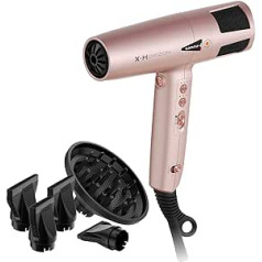 GAMMA+ X-Horizon Ionic Haartrockner, 290 g Ultraleichter Haartrockner Leise, Dual Ionic Technology, Warnleuchte Filterreinigung, 120.000 U/min, Made in Italy (Golden Rosa, SCHUKO-Stecker)