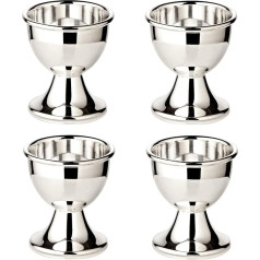 EDZARD Set of 4 Classo Egg Cups (Height 5 cm) Heavy Silver-Plated - Cup Set for Eggs, Silver Egg Cups, Modern Holder for Breakfast Egg, Egg Tray - Tableware for Holidays