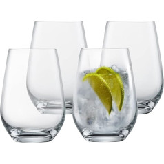 SCHOTT ZWIESEL Gin Tonic Glass Viña (Set of 4), Bulbous Long Drink Glasses for Gin Tonic, Dishwasher Safe Tritan Crystal Glasses, Made in Germany (Item No. 130003)