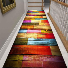 JOLIGAEA 80 x 150 cm Rug Runner Hallway Non-Slip Washable Polyester Rug for Living Room, Bedroom, Kitchen, Children's Room, Bathroom, B Style