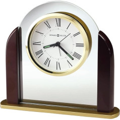 Howard Miller Derrick 645-602 Table Clock Modern Glass Arch Home Decor with Quartz Alarm Clock
