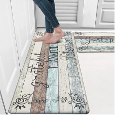 Enyhom Kitchen Rug Runner, Pack of 2, Kitchen Mat Runner, Hallway, Non-Slip, Washable, Waterproof PVC Comfort Mat, Carpet Runner, Anti-Fatigue Kitchen Standing Mat for Hallway, Laundry, Entrance Door