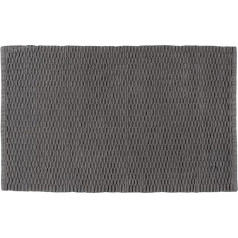 WENKO Mona Bath Mat, Trendy Bath Mat in Knitting Pattern Made of 100% Cotton, Bath Accessory with Non-Slip Underside, Bath Mat 50 x 80 cm, Flexible, Washable, Dark Grey
