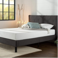 Zinus Moiz 14 Inch Wood Platform Bed, Natural Finish, Metal, Grey, 200 x 150 cm