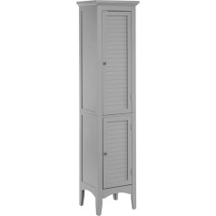 Teamson Home Glancy Wooden Linen Tower Tall Bathroom Cabinet Grey ELG-640 with Storage