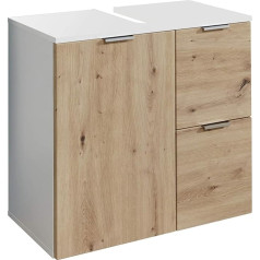 Trendteam Smart Living - 185030507 Floor Unit for Bathroom - Concept One - Dimensions (W x H x D) 60 x 64 x 34 cm - White with Branch Oak