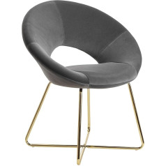 Finebuy Möbel Zum Wohlfühlen FineBuy Dining Room Chair Velvet Kitchen Chair with Golden Legs | Shell Chair Fabric / Metal | Designer Upholstered Chair Dining Room Padded