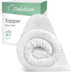 Dailydream Visco-Elastic Mattress Toppers, Aloe Vera, with Memory Foam Effect, 100x200x5cm