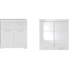 Trendteam Smart Living Amanda Bathroom Cabinet Chest of Drawers & Bathroom Wall Cabinet Amanda