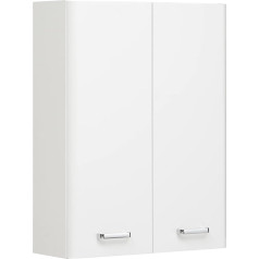 Pelipal Quickset 359 Bathroom Wall Cabinet in White High Gloss 53 cm Wide Bathroom Wall Cabinet with 2 Doors and 2 Shelves