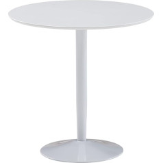 Finebuy Möbel Zum Wohlfühlen FineBuy Round Dining Table, 75 x 75 x 74 cm, Small Kitchen Table, White High Gloss, Round Dining Room Table for 2 People, Modern Breakfast Table, Kitchen, Dining Room, Small