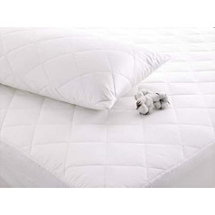 Cuddledown 100% Pure Cotton Quilted Mattress Protector, Hypoallergenic, Machine Washable (120 x 200 cm)