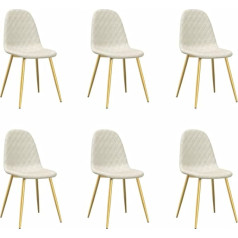 Vidaxl 6 x Dining Room Chairs, Dining Room Chairs, Kitchen Chairs, Upholstered Chairs, Dining Chairs, Chairs Set, Cream White Velvet