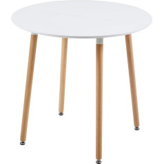 Dorafair Round Dining Table Scandinavian Kitchen Table Modern MDF Dining Room Table Office Conference Table White Coffee Table