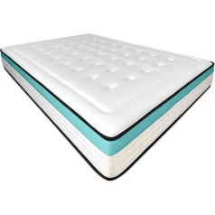 Duérmete Online Dreaming Online Bio Max Premium Viscoelastic Mattress with Viscogel, Firm and Comfortable, Thickness 24 cm, Mite-Resistant, Antibacterial and Hypoallergenic, Memory Foam, White, 90 x 180 cm
