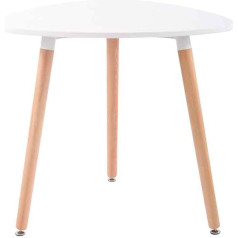 CLP Abenra Kitchen Table, Dining Table with MDF Table Top, Bistro Table with Beech Wood Frame, Colour: White, Size: 80 cm