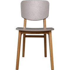 Movian Amazon Brand - Movian Dining Chair Solid Oak Plywood with Natural and Grey Seat Legs - 43.5 x 50.2 x 80 cm