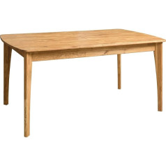 Nordic Story Monty Dining Table (Extendable) • Table for Kitchen, Dining Room & Living Room • Solid Wood (Oak) • Natural Oak • Wooden Table (160-210 x 80 x 75 cm) • 8-10 People