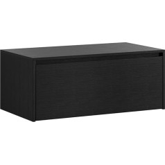 Badplaats B.v. Jelsey Vanity Unit 80 cm Black Wood Bathroom Furniture Set