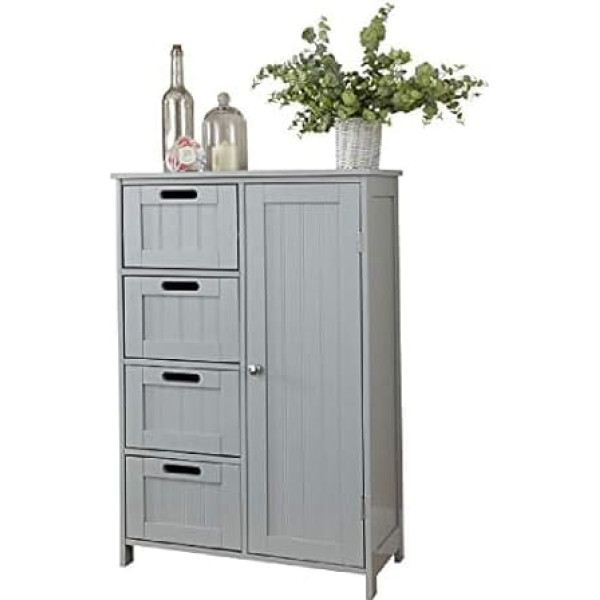 GFW Grey Colonial Style Bathroom Furniture Multi Storage Unit
