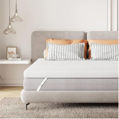 Sweetnight Topper 180 x 200 cm, 10 cm Height Mattress Topper Made of Gel Memory Foam, Comfortable Breathable Mattress Topper Mattress Topper for Box Spring Bed Caravan Sofa Bed Cover Removable and Washable