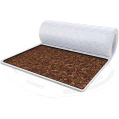 FDM Coconut Mattress Topper 80 x 200 cm Hardness H4 Height Approx. 1 cm Suitable for Allergy Sufferers Oeko-Tex White