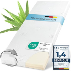 Maxvitalis Viscoelastic Mattress Topper, Orthopaedic Memory Foam Mattress Topper, Visco Topper, Reversible Function with 2 Hardness Levels, Includes Aloe Vera Cover (90 x 200 cm, Viscose Foam - 7 cm)