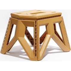 Zumiq Design Klapphocker mit stylischem Faltmechanismus | 24 cm beige | Premium Camping Hocker faltbar, Kunststoff Tritt, Tritthocker Tragbar Klappbar Falthocker Badhocker Klappstuhl Fußhocker stapelbar