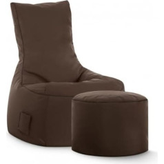 Sitting Point Scuba Swing Bean Bag Set with Stool Brown