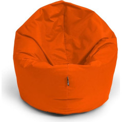 Bubibag Bean Bag, 2-in-1 Function Seat Cushion with EPS Polystyrene Filling, 32 Colours, Floor Cushion, Armchair, Sofa (145 cm, Neon Orange)