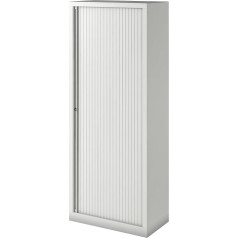 Bisley EuroTambour Roller Shutter Cupboard, 4 Shelves, 5 Ohm, Metal, Shutter/Body Traffic White, 43 x 80 x 198 cm