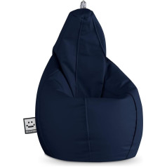 Happers Faux Leather Indoor Bean Bag Pear Navy Blue XXL