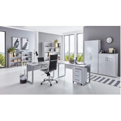 Moebel-Dich-Auf.de Tabor Pro 6 Study Room in Various Colours (Light Grey/White High Gloss)