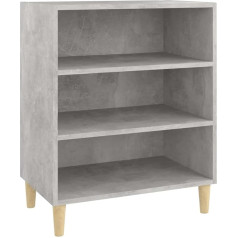 Vidaxl Sideboard with 3 Shelves, Bookcase, Standing Shelf, Side Cabinet, Bookcase, Cabinet, Chest of Drawers, Concrete Grey, 57 x 35 x 70 cm, Wood Material