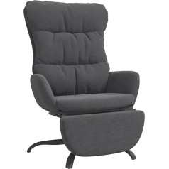 Vidaxl Recliner Chair with Footrest Dark Grey Fabric