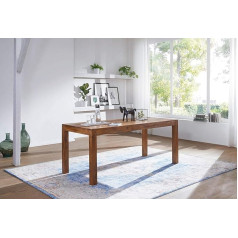 Kadima Deisgn KADIMA Design Modern Dining Table Iabmum Solid Wood Sheesham 120 cm Dining Room Table Wooden Table in Country House Style Dark Brown