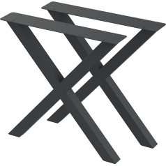 Bk Styl 2 x Metal Table Legs, X-Shape, Table Frame Made of 60 x 60 mm Profiles, Table Legs, Desk Bench, Furniture Legs, Industrial, Loft Table Frame (715 x 720 mm, Anthracite)