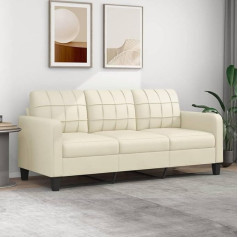 Festnight Sofa 3-Seater Fabric 3-Seater Sofa Living Room Sofas & Couches Fabric Sofa Lounge Couch Sofa Couch for Living Room Sofa 3-Seater Small Cream 3-Seater 3-Seater 180 cm