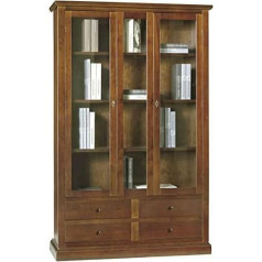 Mar.c.a. Design - Multipurpose Bookcase with Pedestal, Walnut Colour, Elegant, Poplar Wood, Made in Italy, Dimensions: 120 x 40 x 210 cm
