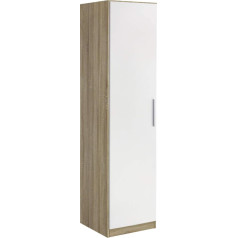 Rauch Möbel Minosa Wardrobe Shoe Cabinet Hinged Door Cupboard 1 Door Sonoma Oak / White incl. Basic accessory pack, 6 shelves, 47 x 197 x 41 cm (W x H x D)