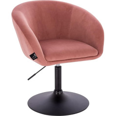 Svita Jamaica Lounge Chair Cocktail Chair Bar Chair Club Chair Upholstered Chair Plate Base with Armrests Velvet Dusky Pink