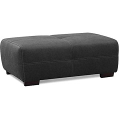 Cavadore Mavericco XXL Footstool, Upholstered Bench in Leather Look, Modern Design, Suitable for Big Sofa and Mavericco Corner Sofa, 108 x 71 x 41 cm, Dark Grey