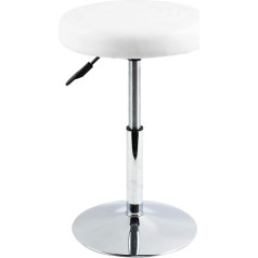 Furwoo Schemel Round Work Stool PU Leather Short Adjustable Standing Table Stool Swivel Chair Office Chair Shop Stool Spa Salon Home Bar Small (White)